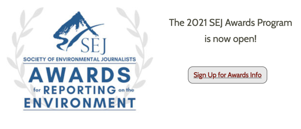 SEJ Annual Awards for Reporting on the Environment 2021